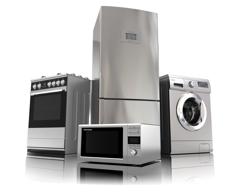 Home,Appliances.,Set,Of,Household,Kitchen,Technics,Isolated,On,White.